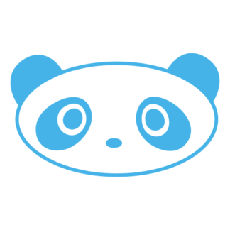 Oval Face Panda Decal (Baby Blue)